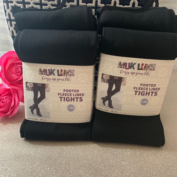 Muk Luks Other - Footed XL fleece lined tights (4)